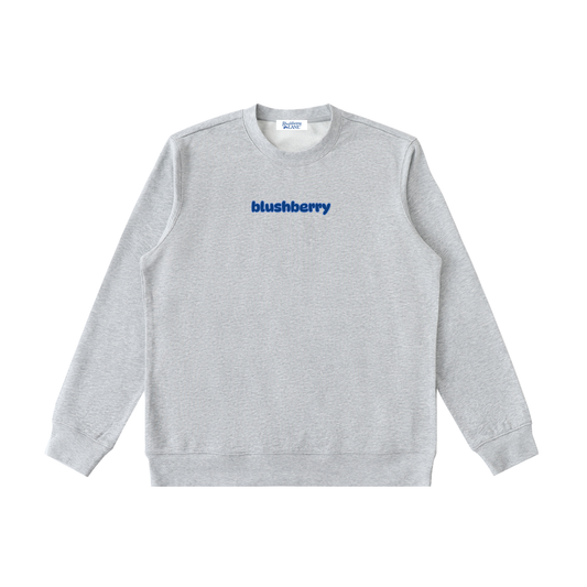 blue crewneck,blushberry,preppy crew,social edit