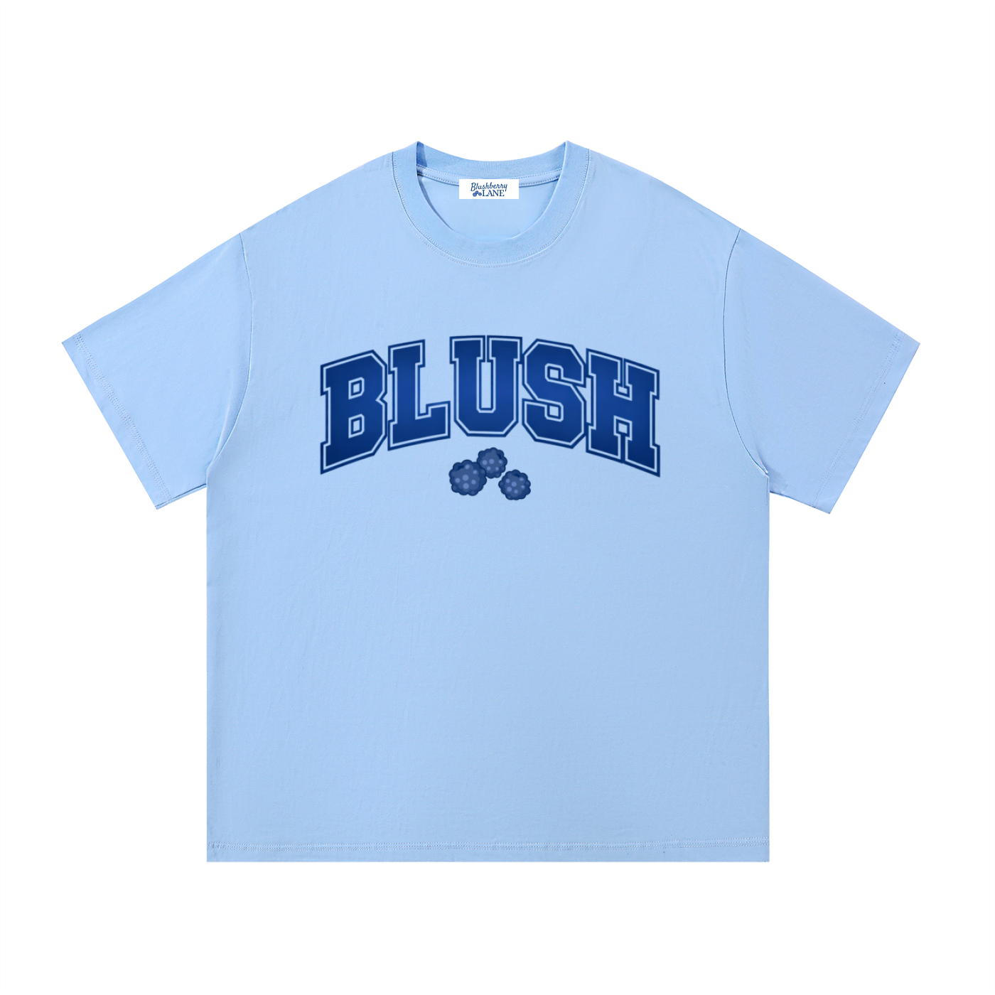 blushberry tee,varsity design,cotton tee