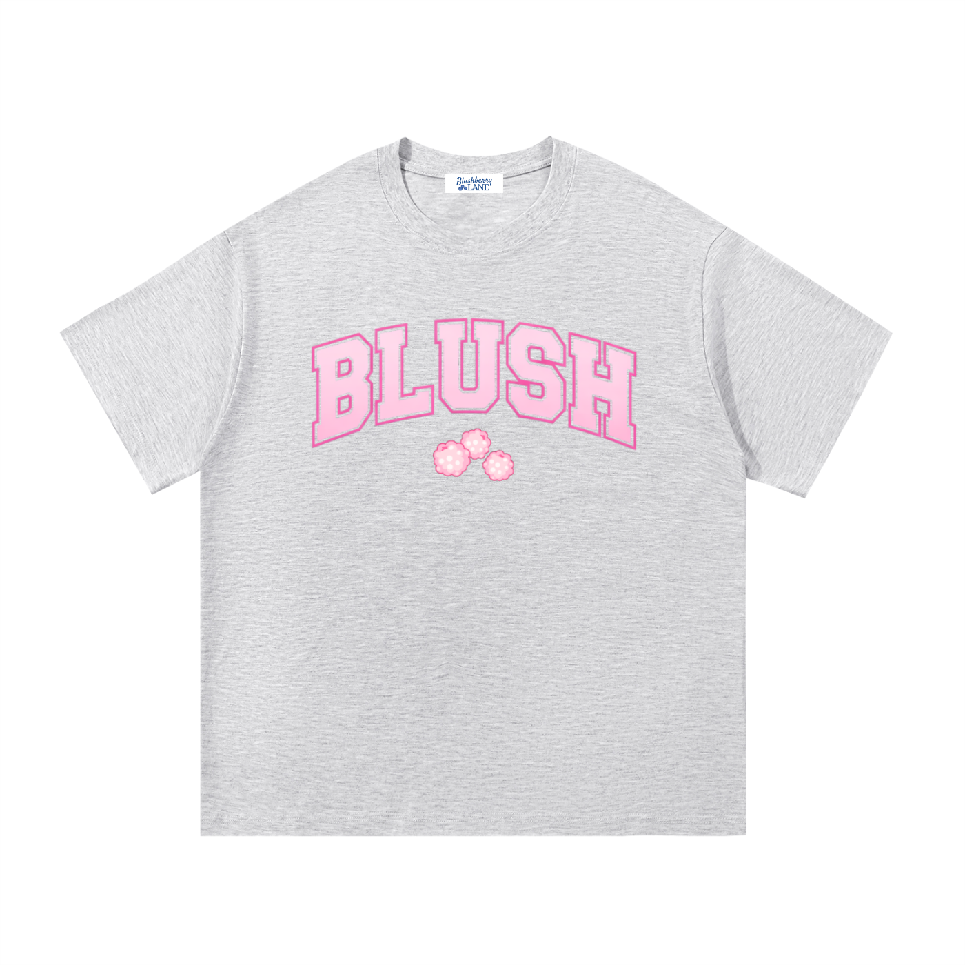 blushberry tee,varsity design,cotton tee