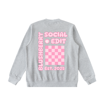 pink crewneck,blushberry,preppy crew,social edit
