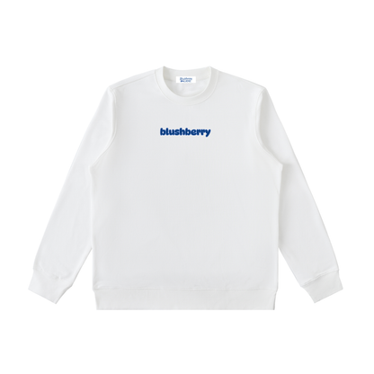 blue crewneck,blushberry,preppy crew,social edit