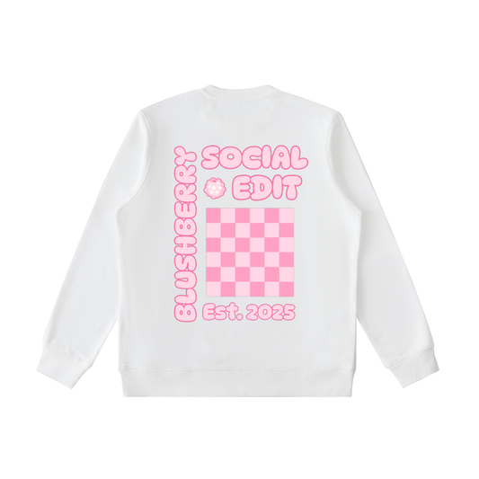 pink crewneck,blushberry,preppy crew,social edit