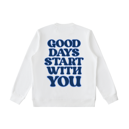 good days crew,blushberry lane,preppy sweatshirt,cozy crew