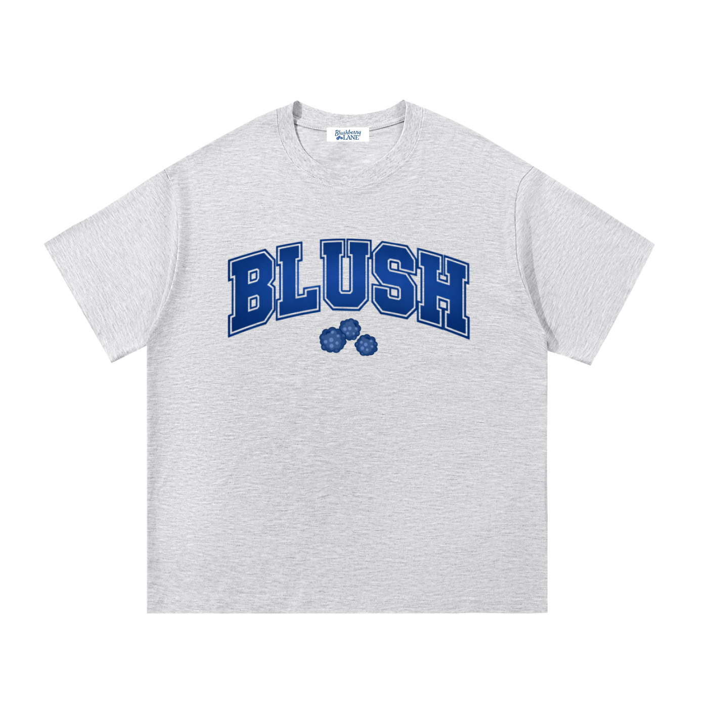 blushberry tee,varsity design,cotton tee