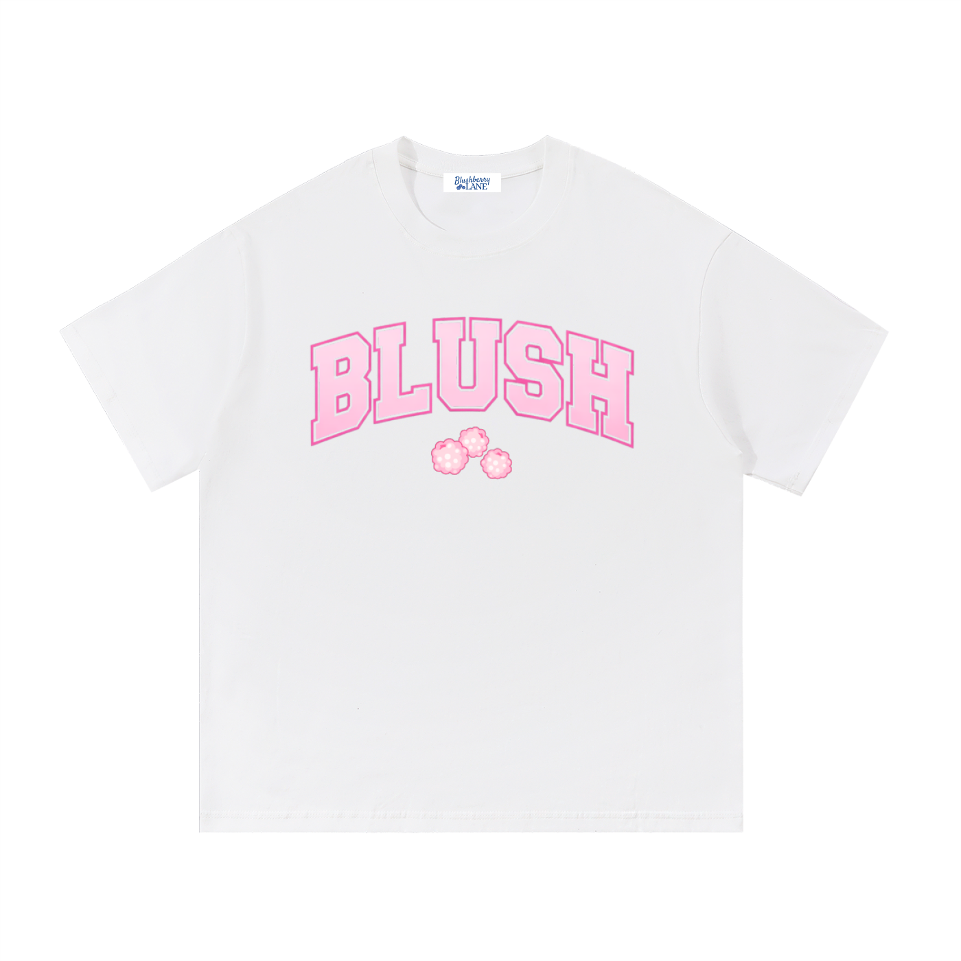 blushberry tee,varsity design,cotton tee
