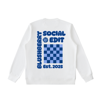blue crewneck,blushberry,preppy crew,social edit